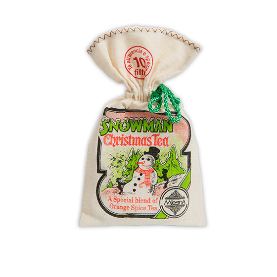Sacchettino in cotone Snowman Christmas Tea all'arancia e spezie